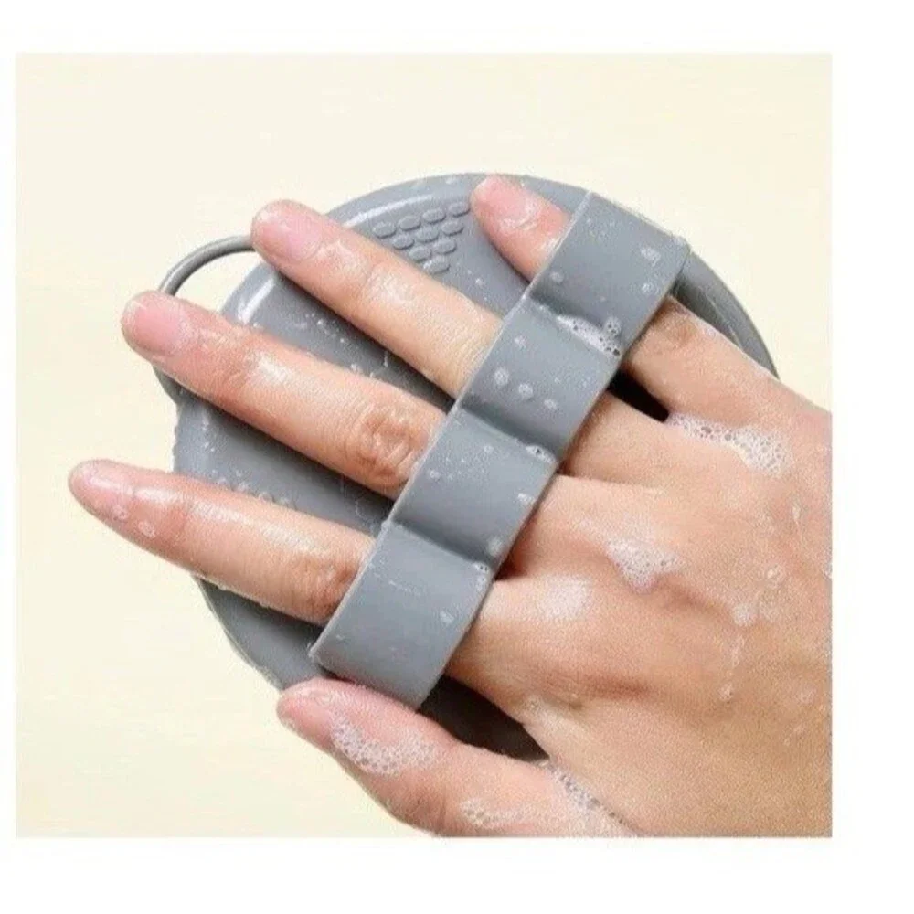 Soft Silicone Exfoliating Bath Brush Body Grey Lot of 2
